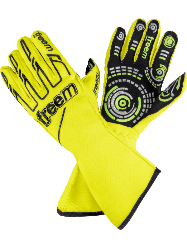 FREEM FRANCE - Karting - Gants - Gants FIA auto et karting Freem Senso  jaune fluo